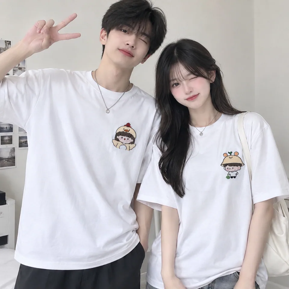 Áo thêu đôi Hoạt hình cặp đôi của ATUS Clothing