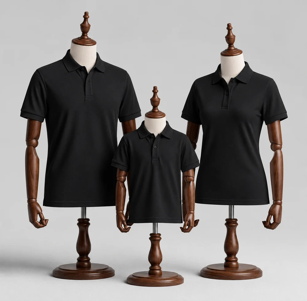 Gợi ý phối màu polo đen để tham khảo khi đặt đồng phục